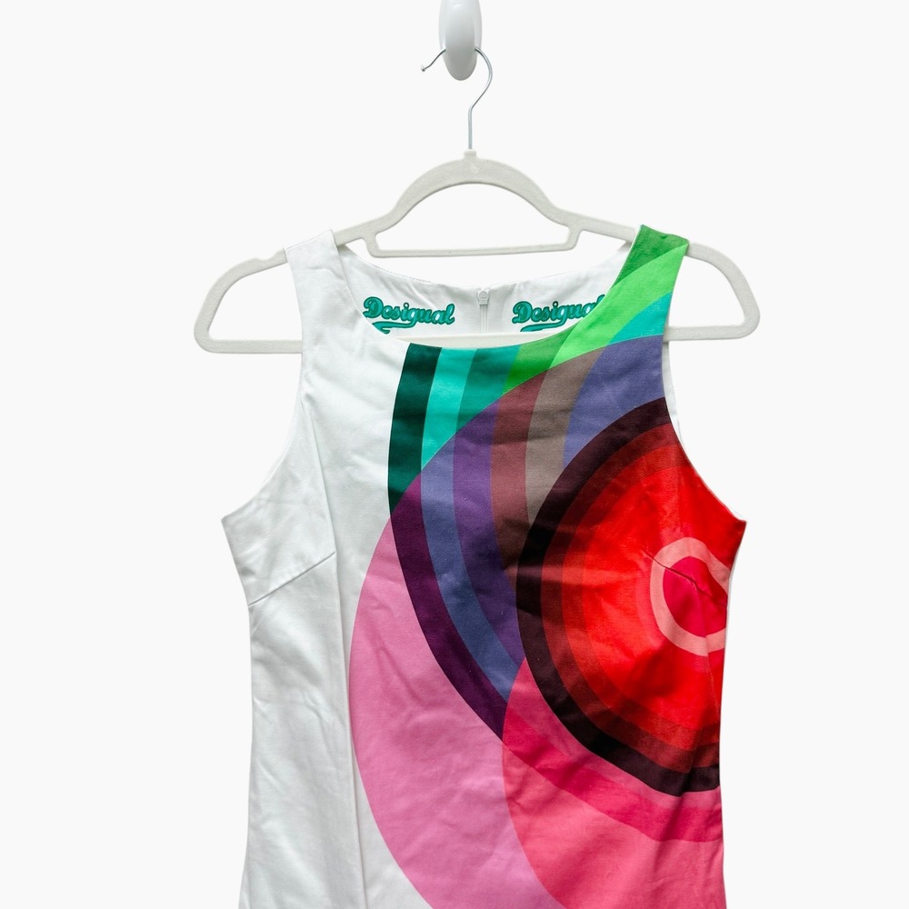 Desigual Sleeveless Colorful Geometric Print Mini Dress 41V2885 Size 38 (US 10) - Picture 4 of 10